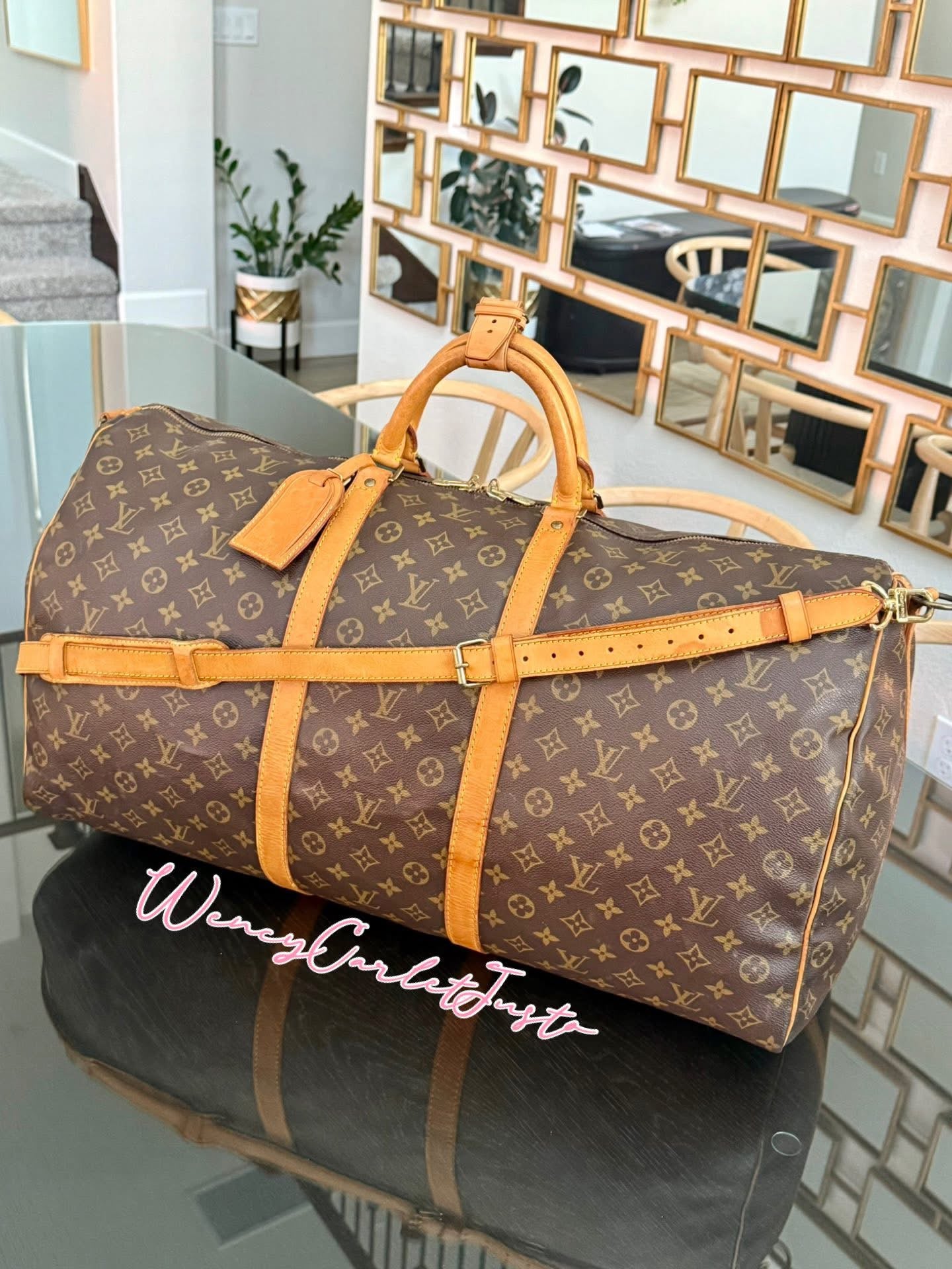 Keepall 60 Bandoulier with Original Strap, Luggage Tag and Poignet 📅 Year: 1991