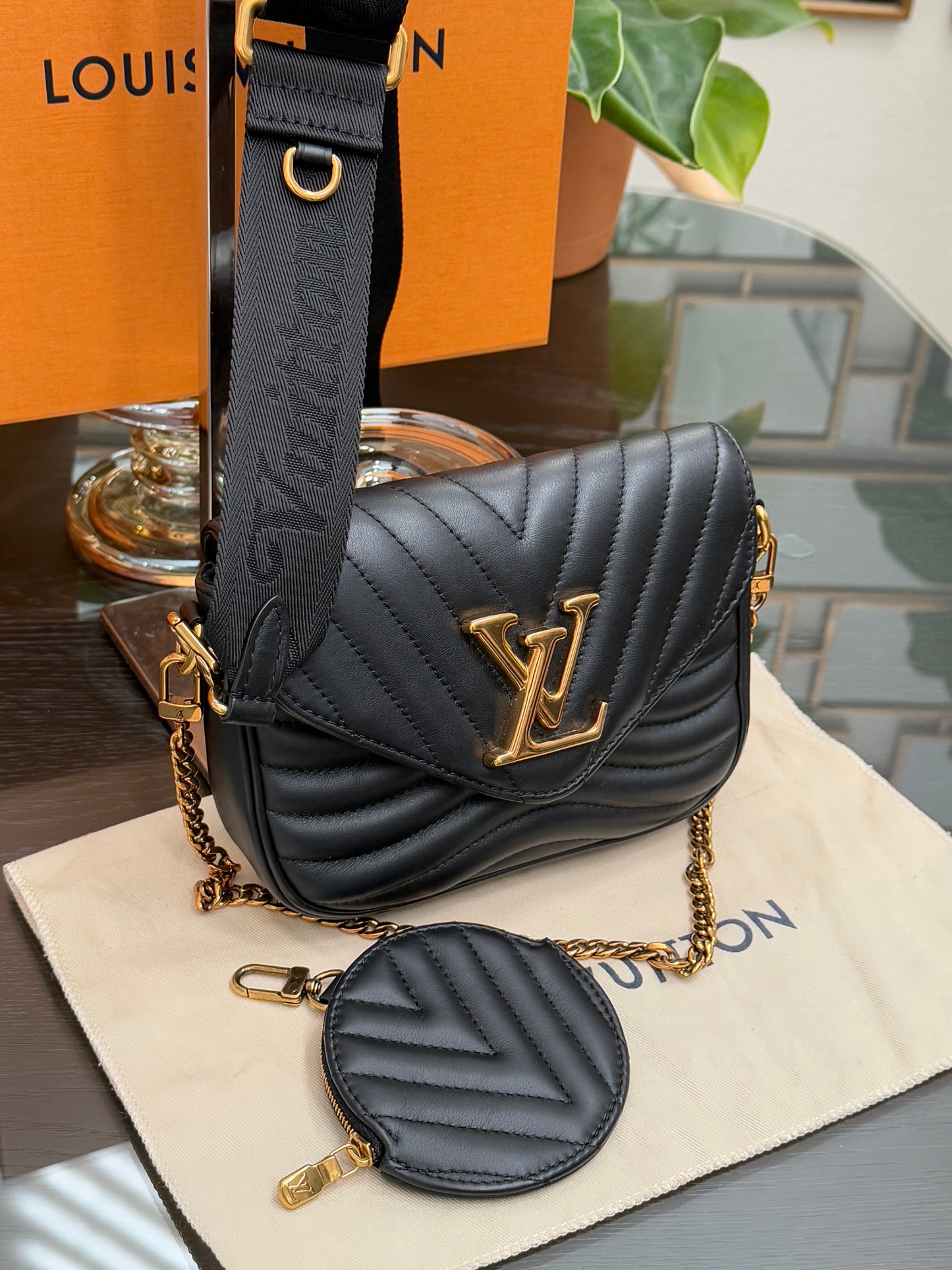 Multi Pochette New Wave Noir with Box, Dustbag and Paper bag -Microchip & Authenticed