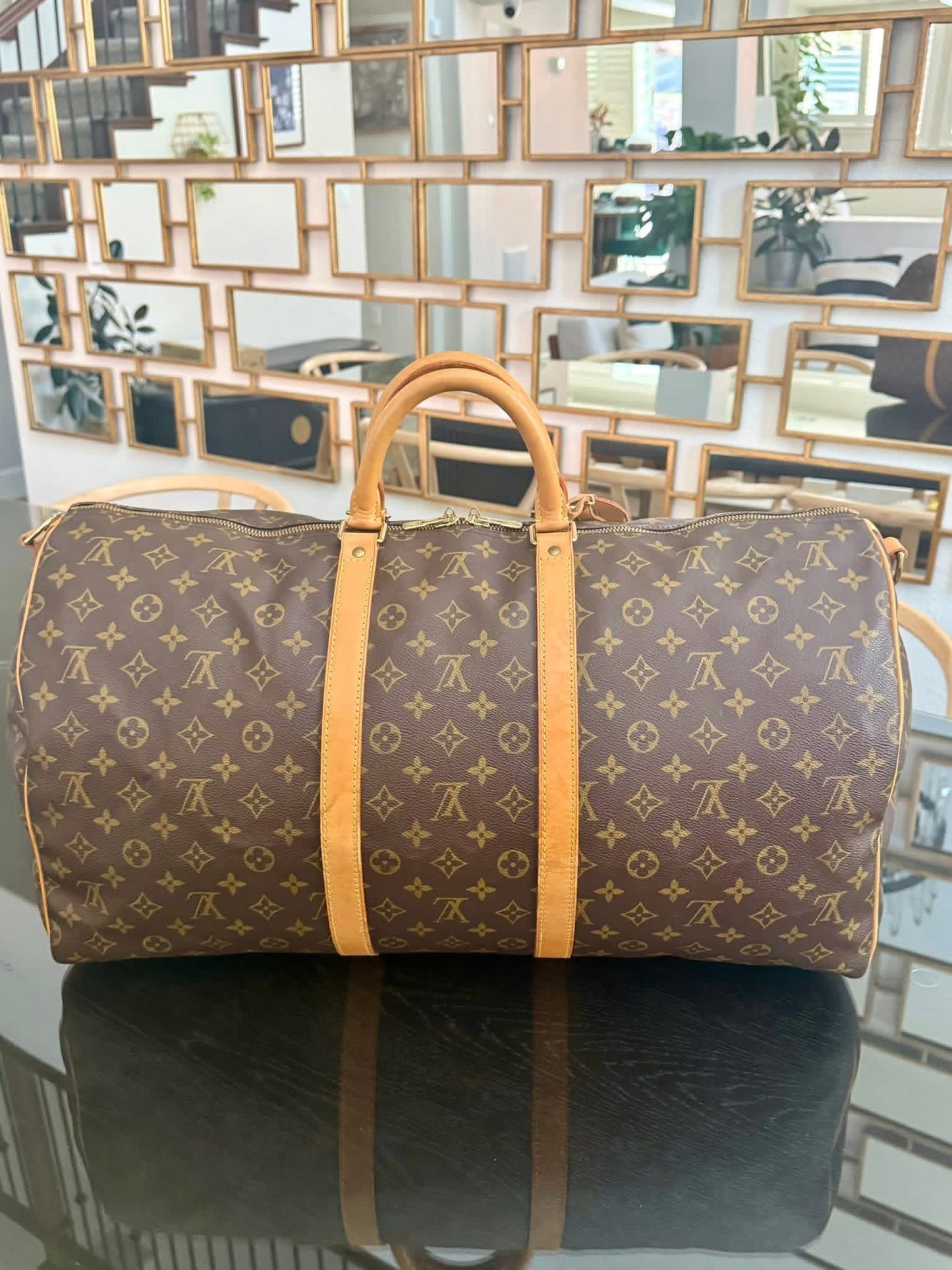 Keepall 55 Bandoulier with Original Strap, Luggage tag and Poignet 🗓️ Year: 1996