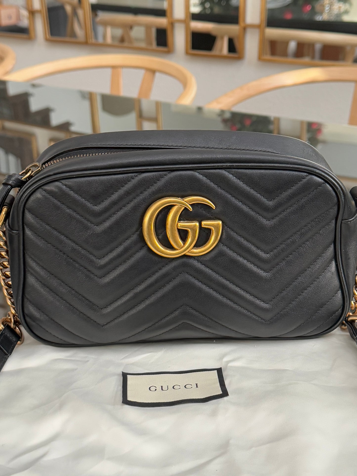 GUCCI Marmont Chain Small Shoulder/ Crossbody Bag
