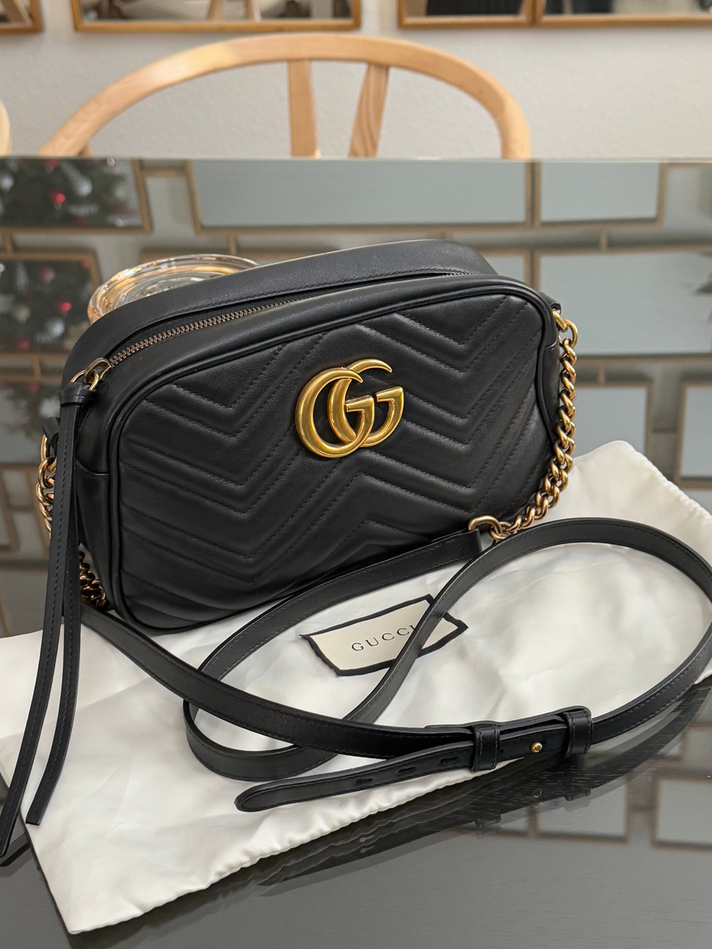 GUCCI Marmont Chain Small Shoulder/ Crossbody Bag