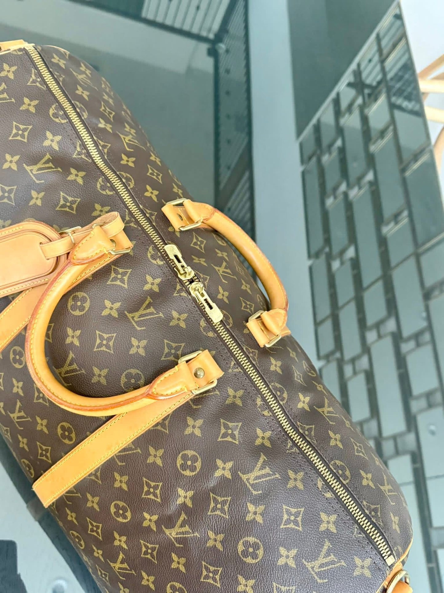 Keepall 55 Bandoulier with Original Strap, Luggage tag and Poignet 🗓️ Year: 1996