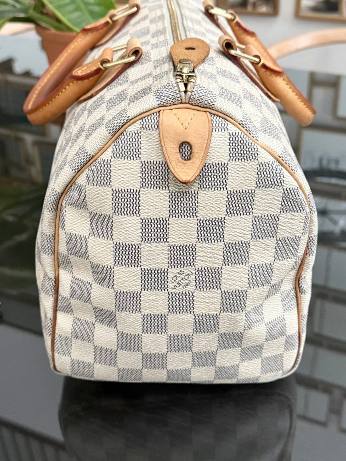 Speedy 30 in Damier Azur with lock 🔐 key, Insert Organizer and Non branded twilly -🗓️ Year 2010