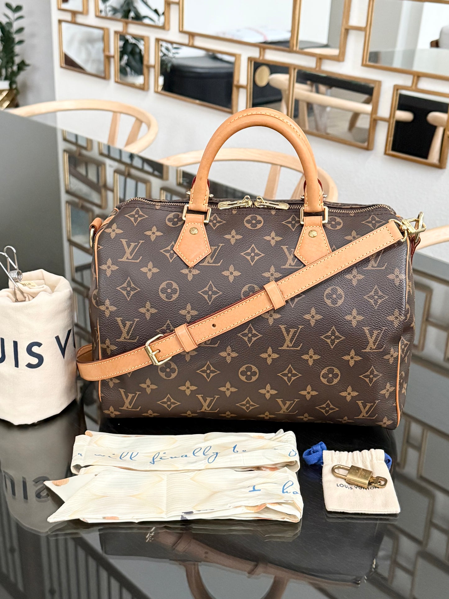 Speedy 30 Bandoulier in Monogram with 🔐 lock, Key and Dustbag -🗓️ Year: 2017