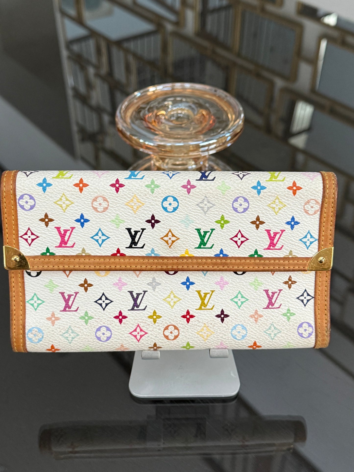 Multicolor International Wallet in White with Box , Dustbag and Paper bag Year: 2006