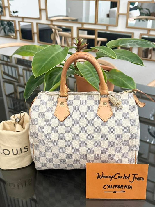Speedy 25 in Damier Azur with lock 🔐 key and Dustbag -🗓️ Year 2007