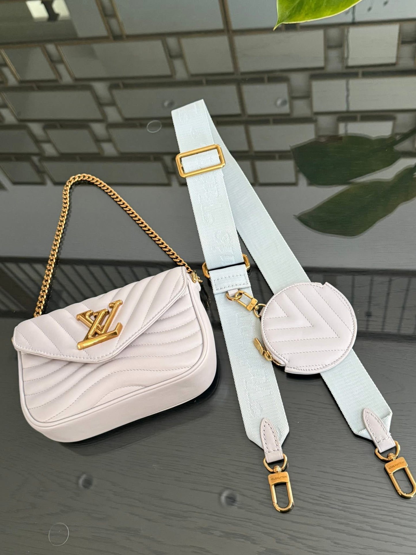 Multi Pochette New Wave in Grey with Box, Dustbag and Paper bag - Microchip