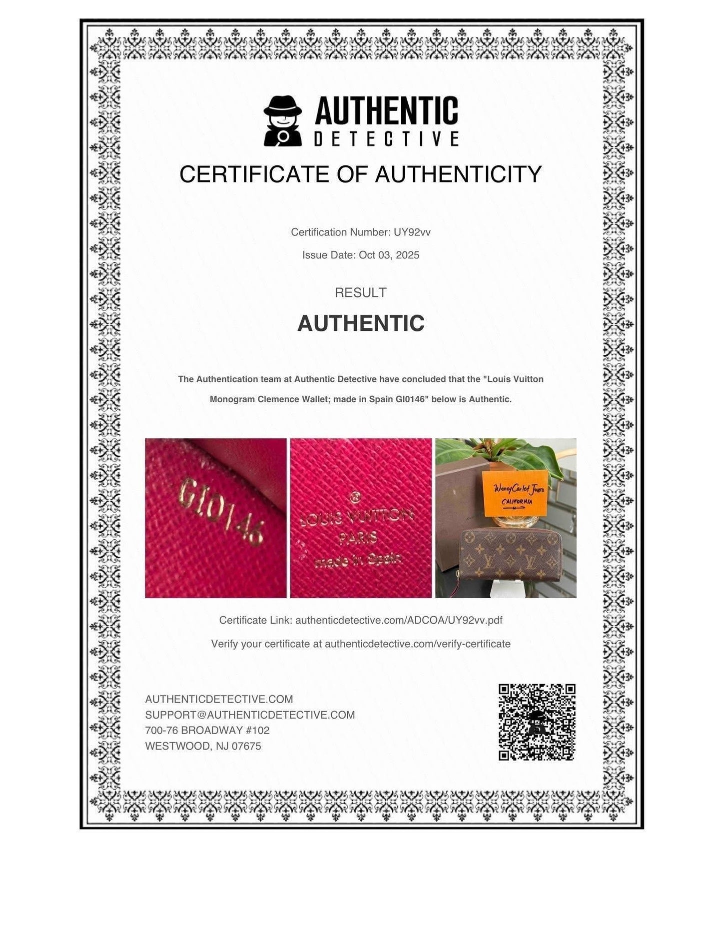 Monogram Clemence Wallet in Peony with box 🗓️ Year 2016