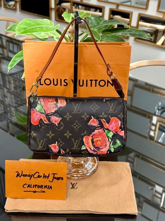 Monogram Roses Pochette Accessories with Dustbag and Paper bag 📅 Year: 2008