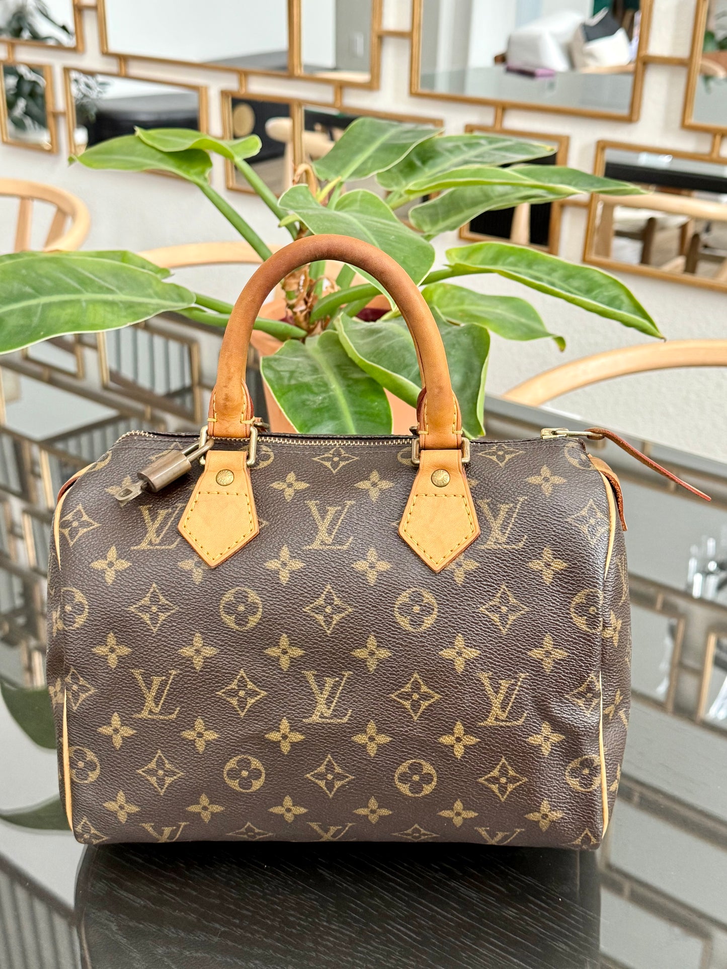 Speedy 25 in Monogram with Lock 🔐 and Key -🗓️ Year: 2005