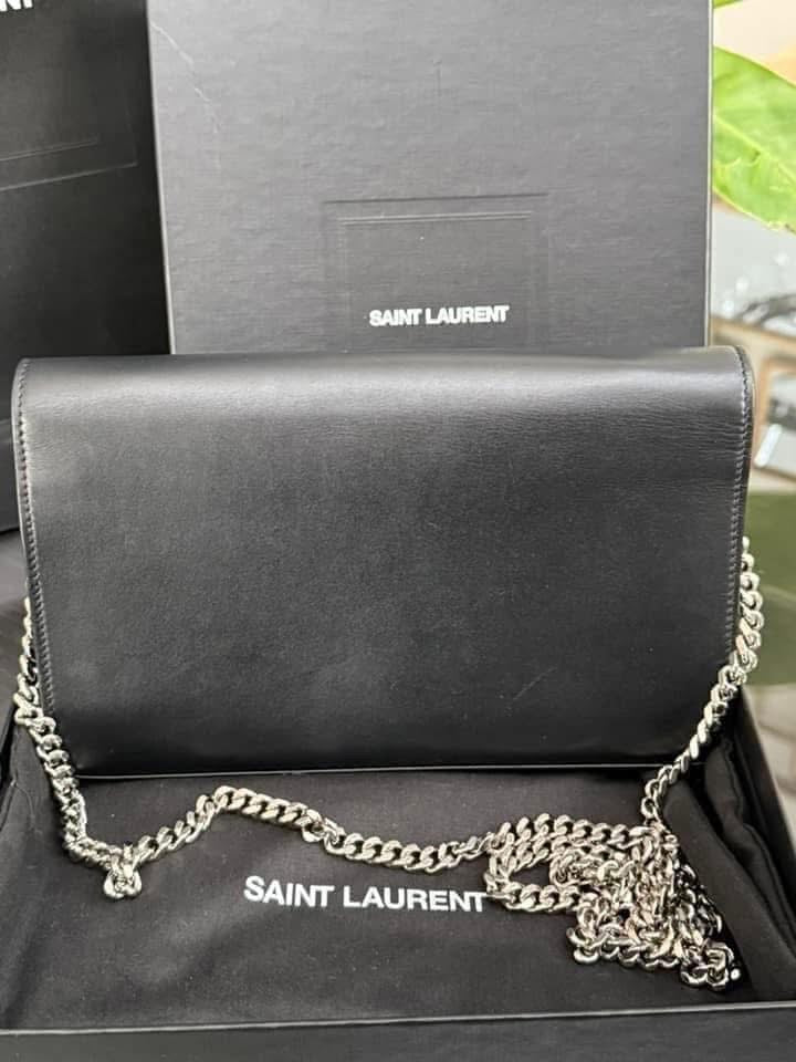 Kate Stars Calfskin Leather Chain Clutch Crossbody 📦 With Box, Dustbag, Cards, and Paper Bag