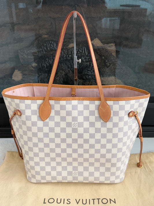 Neverfull MM Azur in Rose Ballerine with Dustbag -Year: 2018