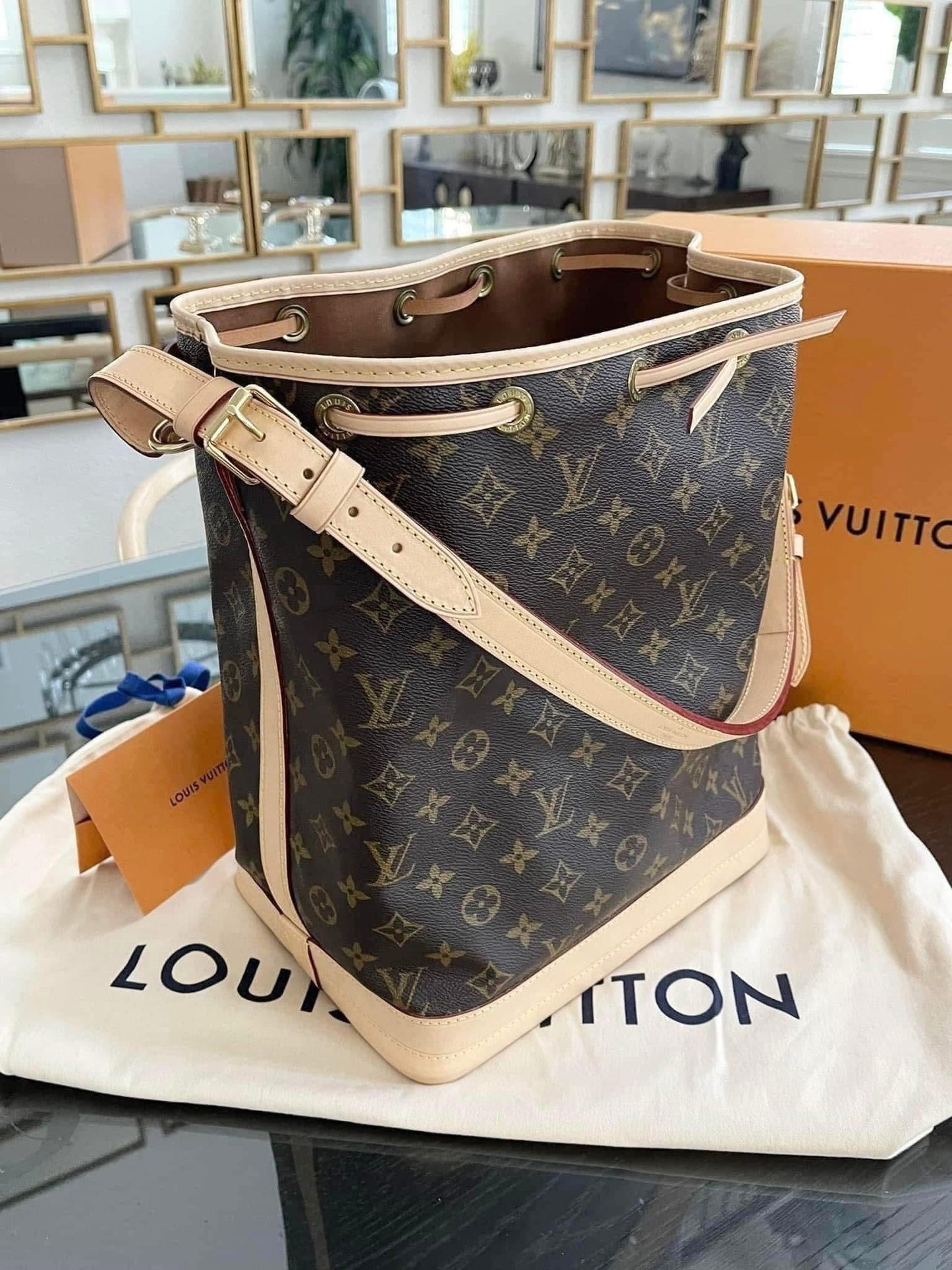 Noe GM Monogram -Brand-new replaced vachetta 💥 with Dustbag and official repair receipt from LV