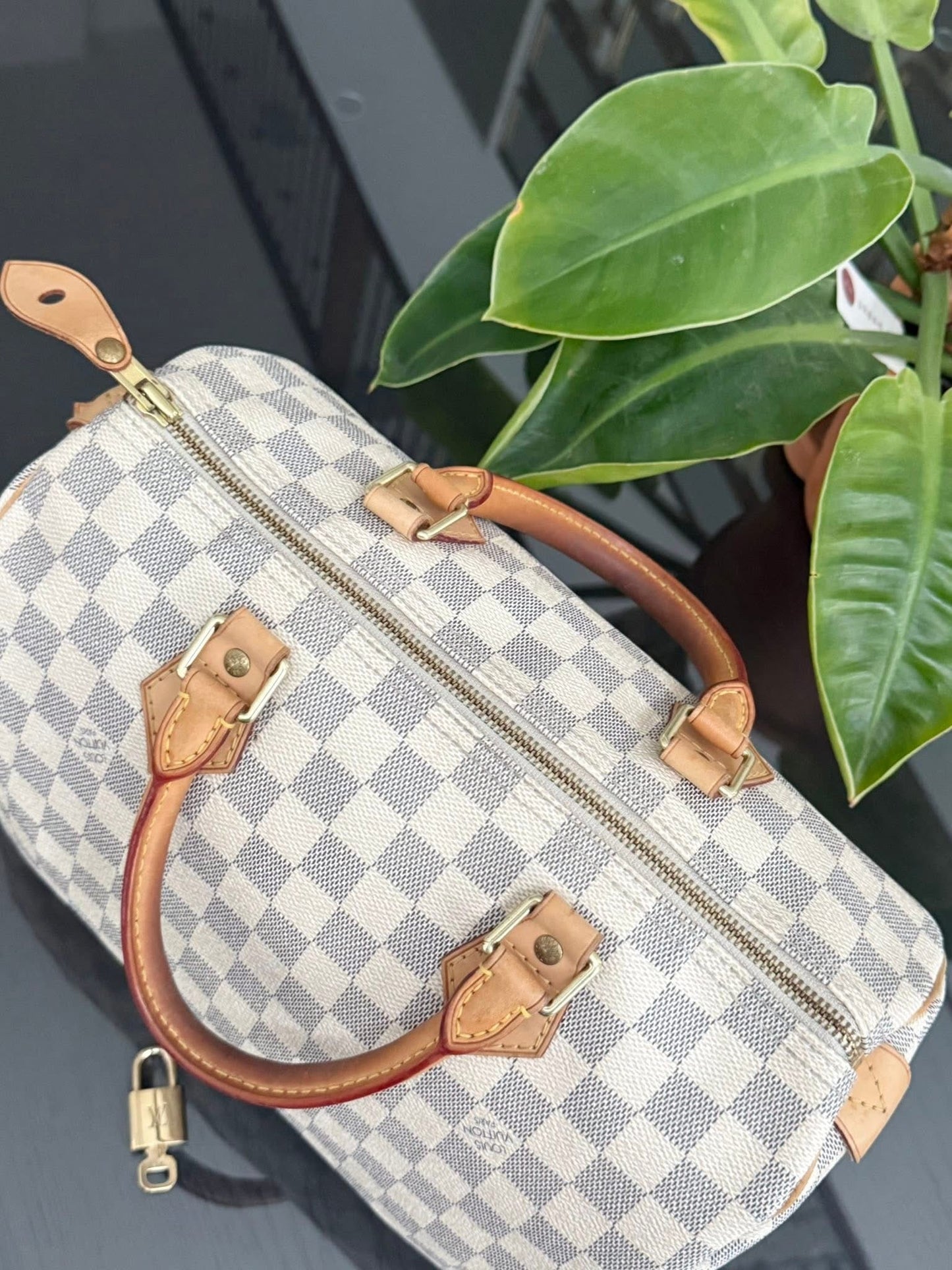 Speedy 30 in Damier Azur with lock 🔐 key, Insert Organizer and Non branded twilly -🗓️ Year 2010