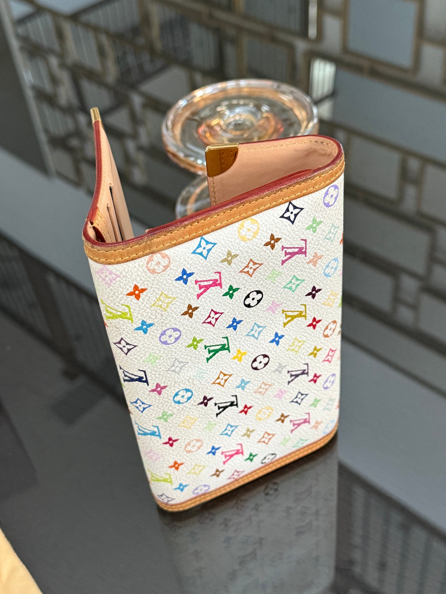 Multicolor International Wallet in White with Box , Dustbag and Paper bag Year: 2006