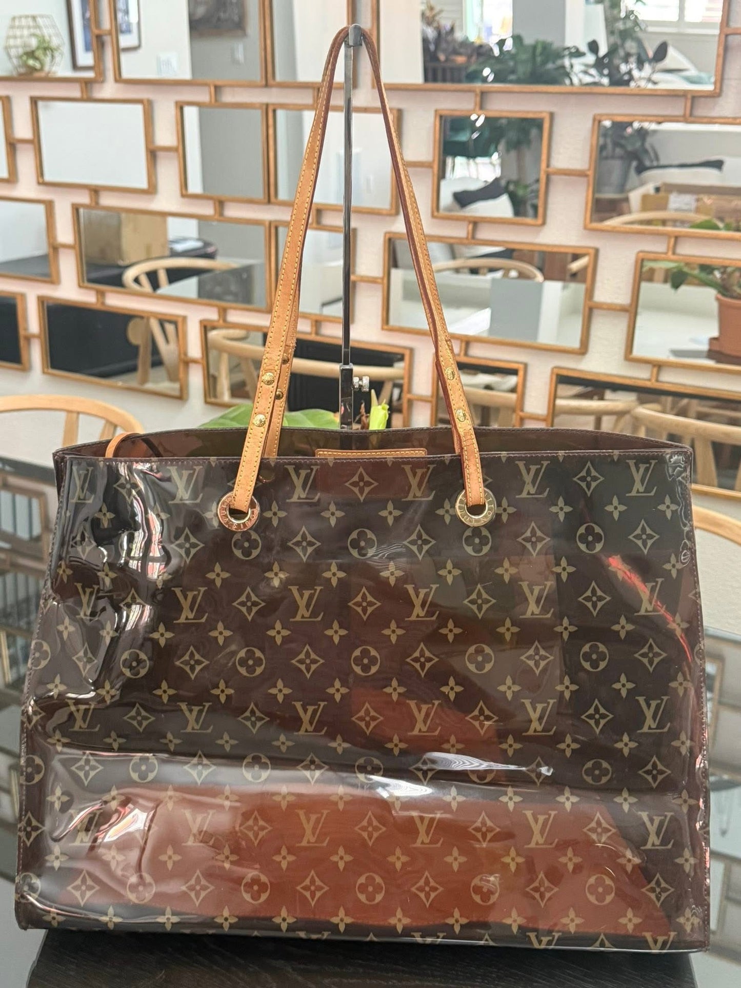 Clear Monogram Vinyl Cabas Cruise GM Tote with Pouch 📅 Year: 2000
