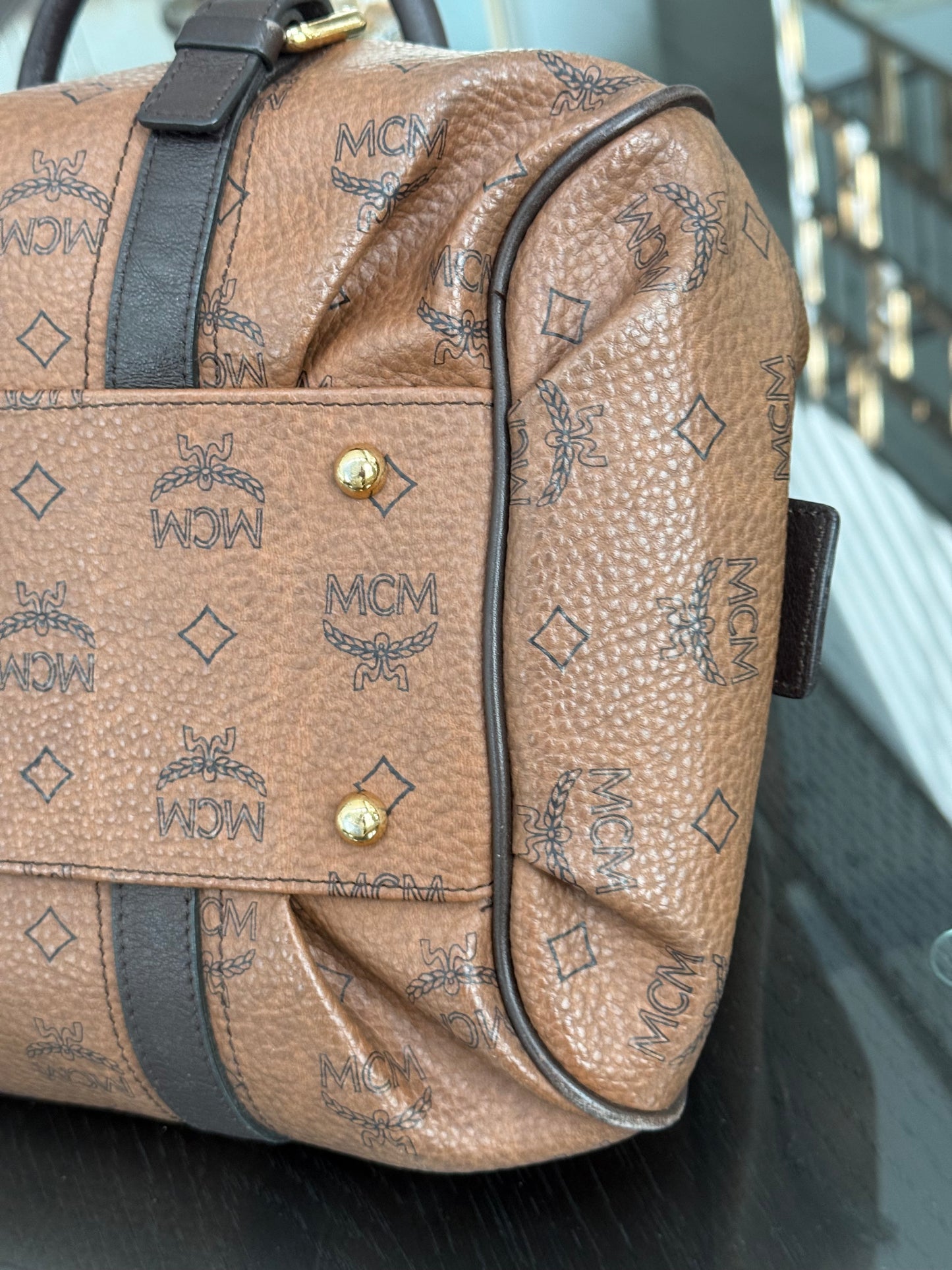 MCM Boston Bag with 🔐 Lock & Keys