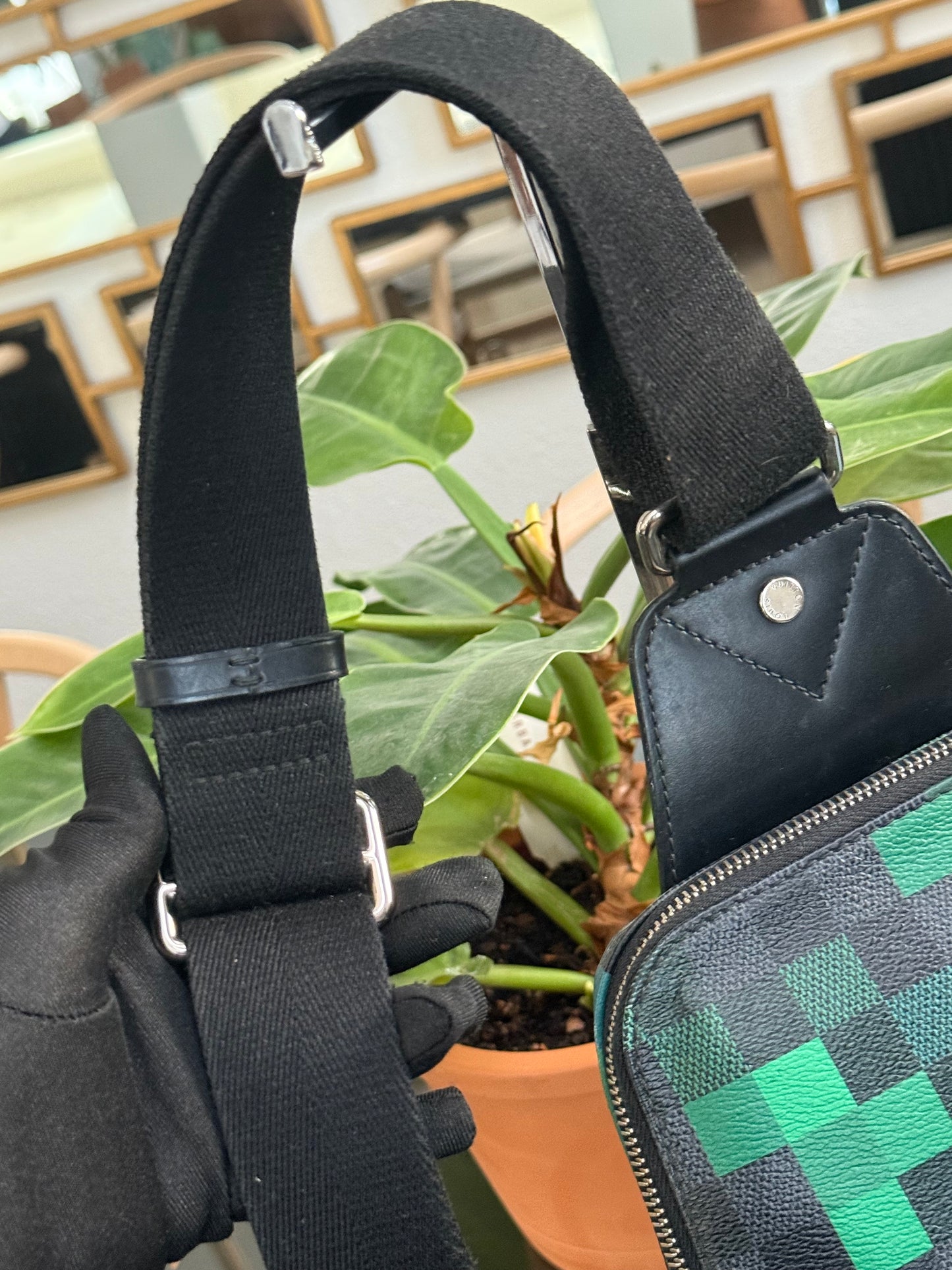 Avenue Sling Damier Graphite Green Pixel with Dustbag -Year 2018