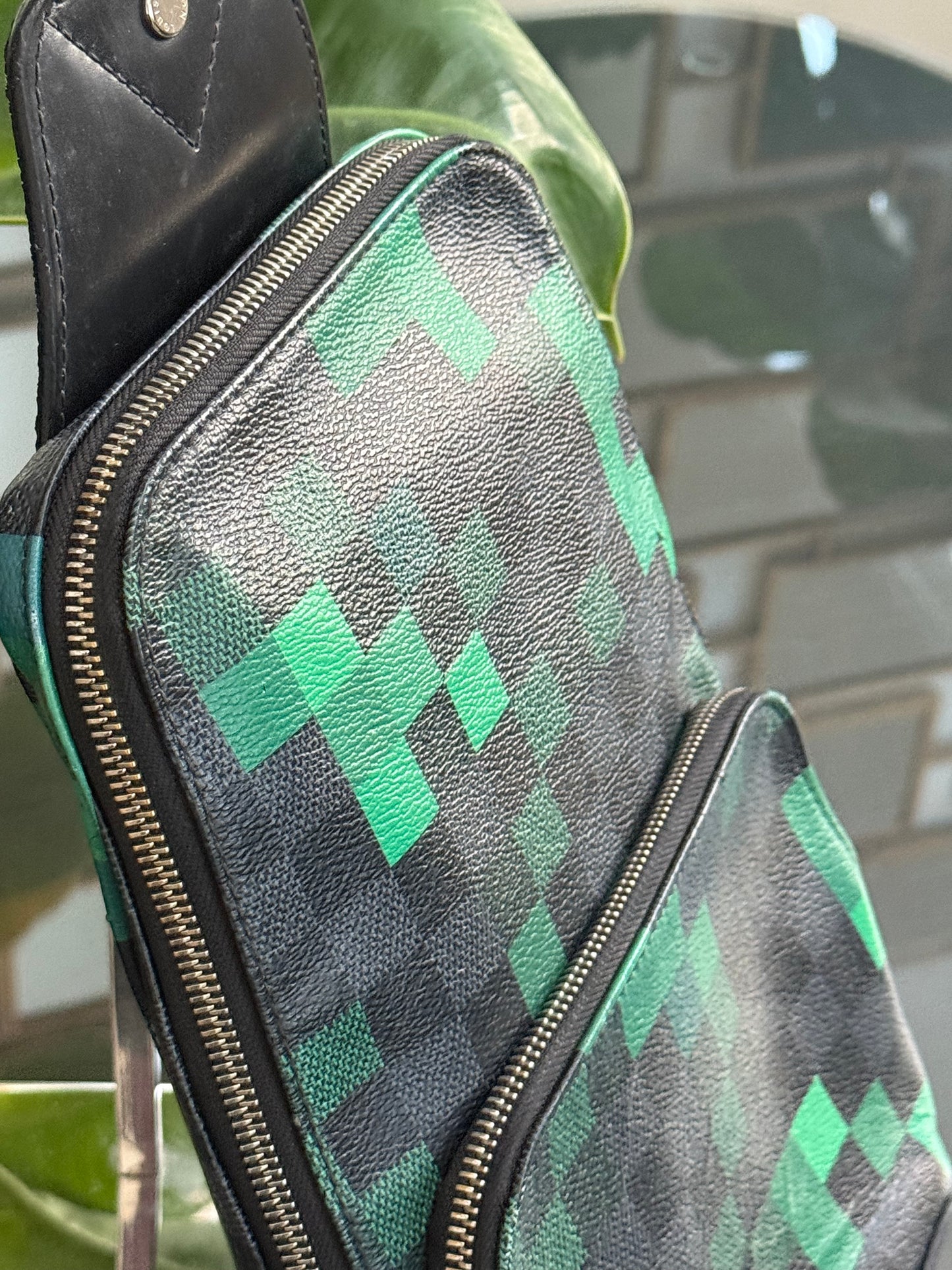 Avenue Sling Damier Graphite Green Pixel with Dustbag -Year 2018