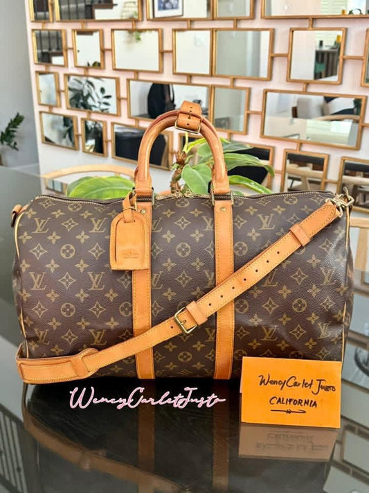 Keepall 45 Bandoulier with Original Strap , Luggage Tag and Poignet 📅 Year: 1989