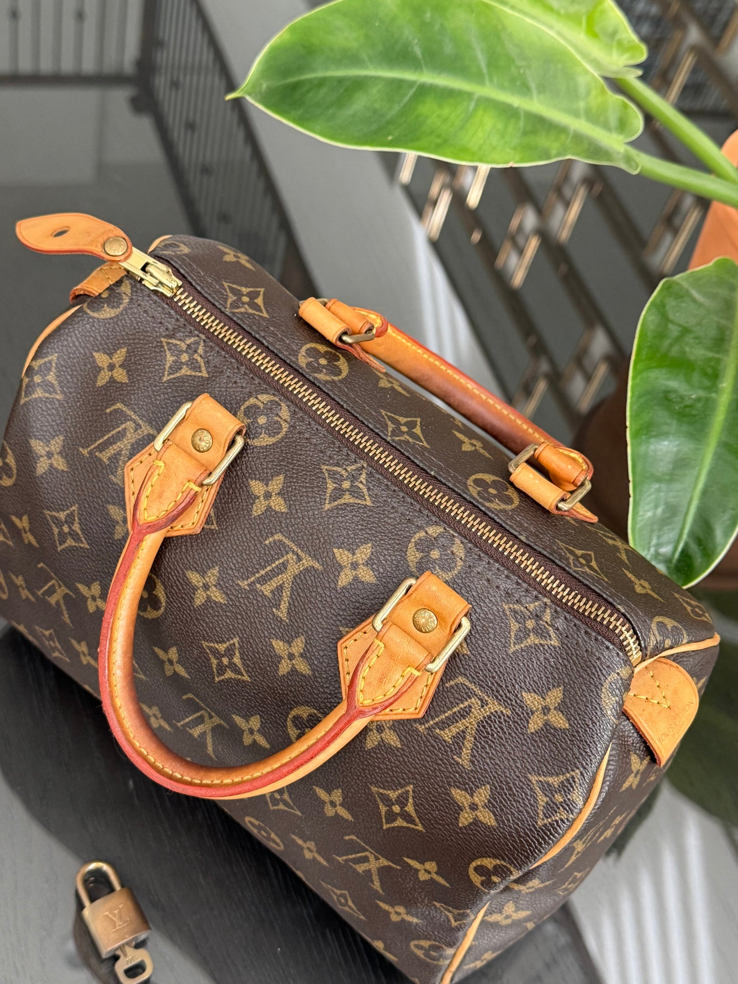Speedy 25 in Monogram with Lock 🔐 and Key -🗓️ Year: 2005