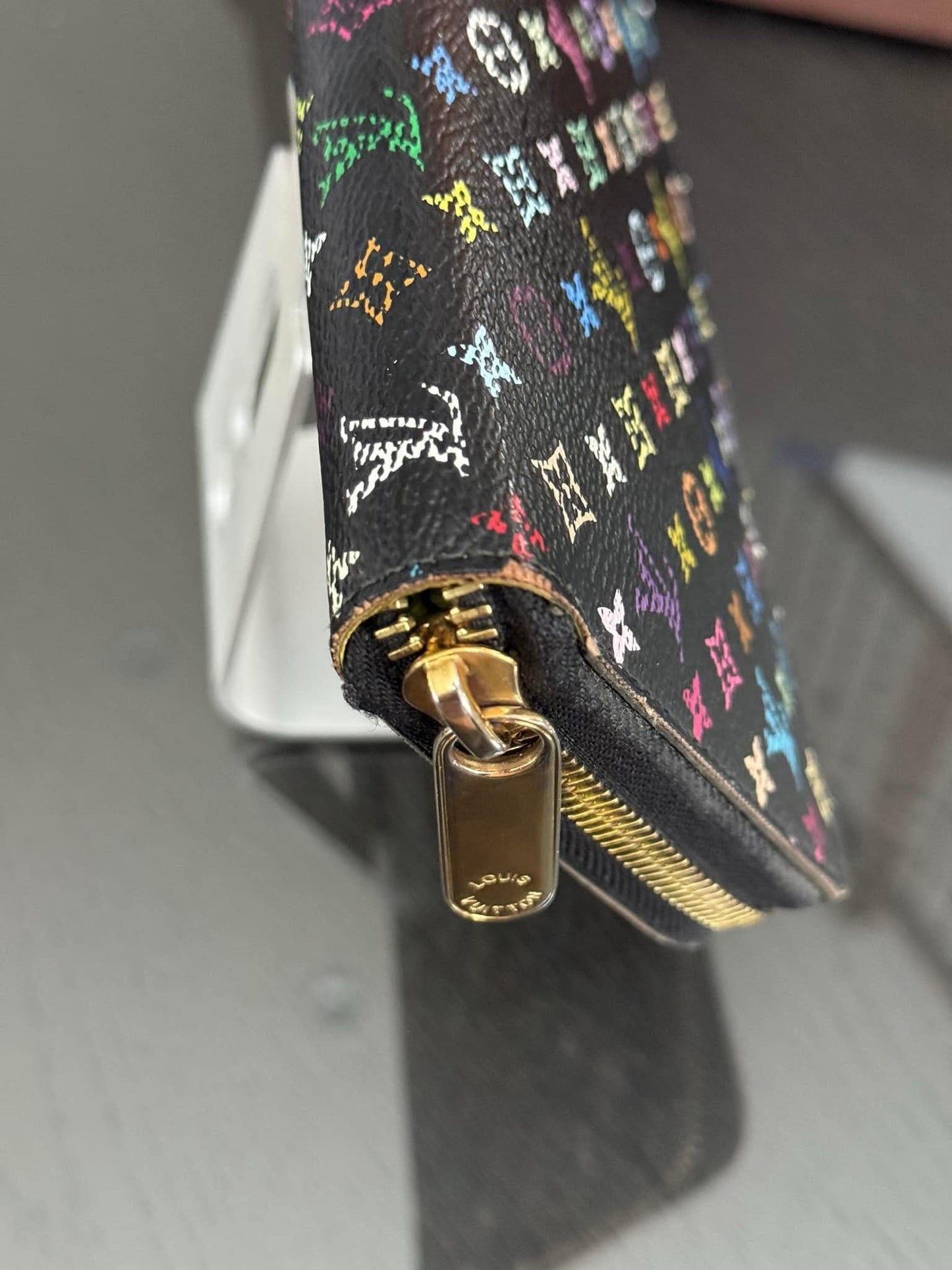 Multicolor Zippy Long Wallet in Black with Box , Dustbag and Paper bag Year: 2010