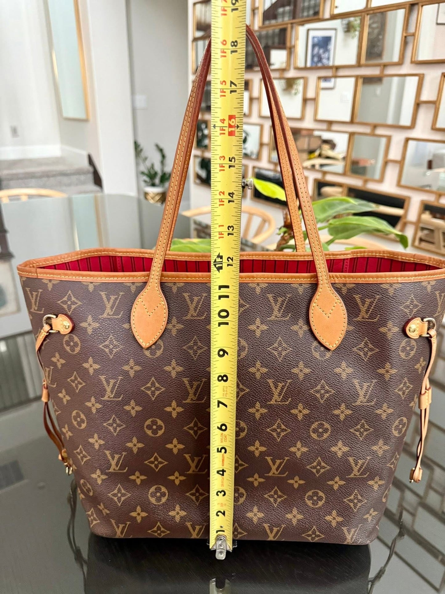Neverfull MM Monogram in Cerise with Dustbag and Non branded Twilly🌺 📅 Year: 2014