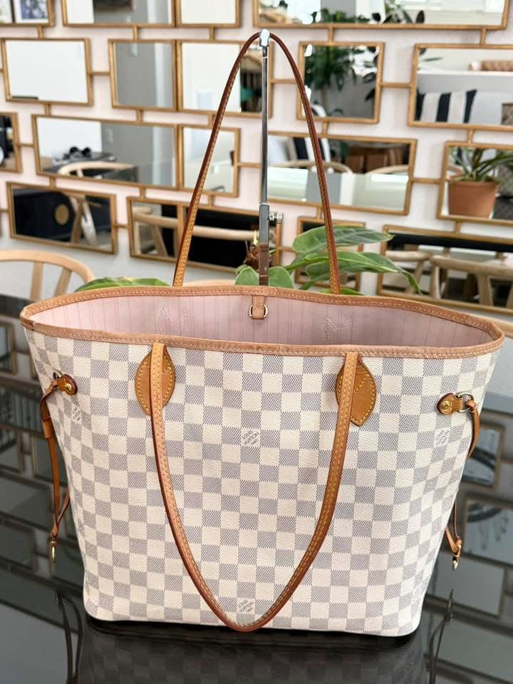Neverfull MM Azur in Rose Ballerine with Dustbag and Insert Organizer 🌺 📅 Year: 2019