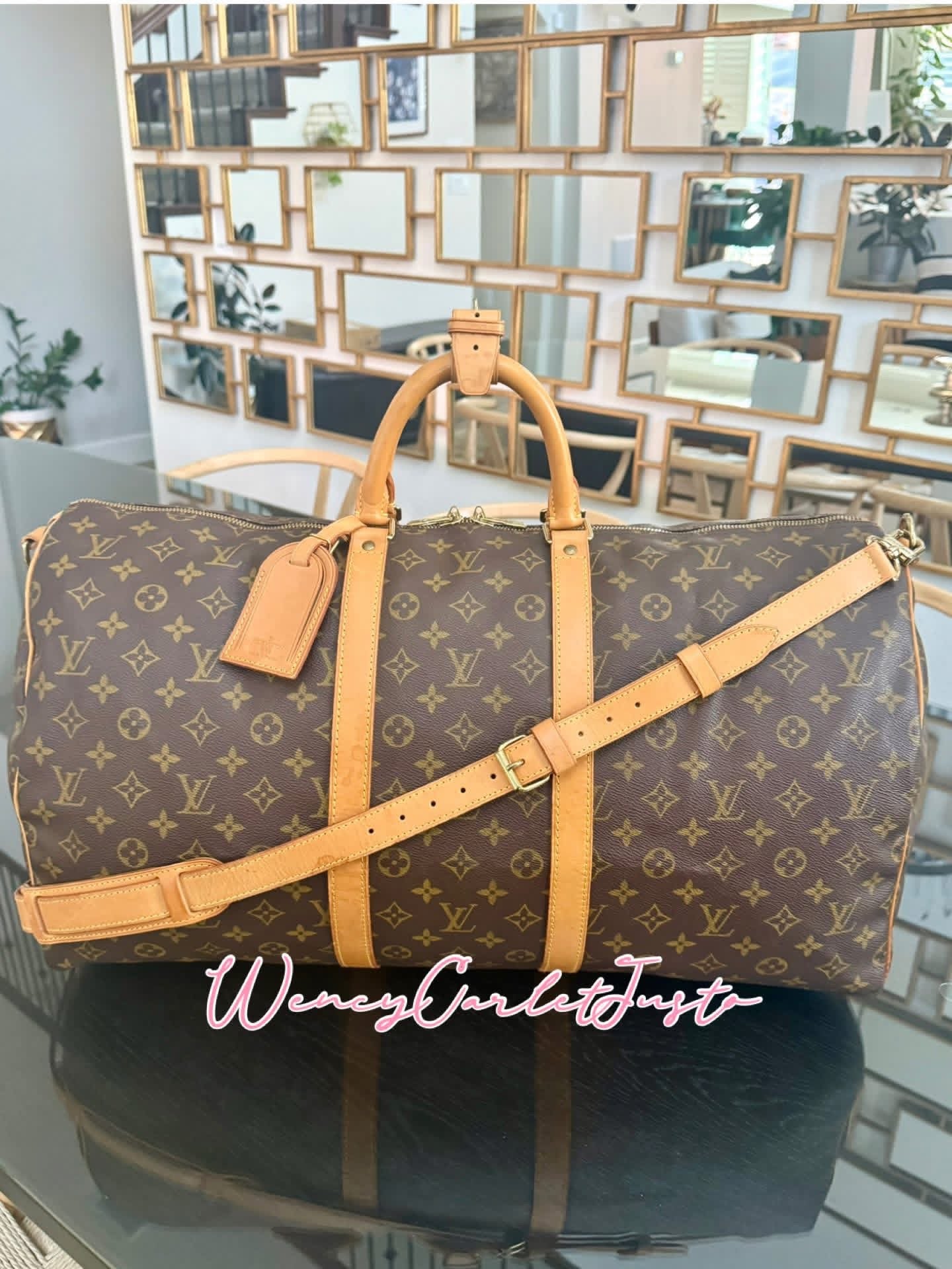 Keepall 55 Bandoulier with Original Strap, Luggage tag and Poignet 🗓️ Year: 1996