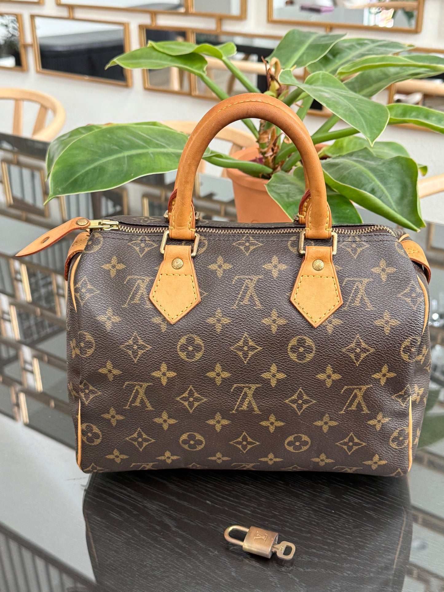 Speedy 25 in Monogram with Lock 🔐 and Key -🗓️ Year: 2005