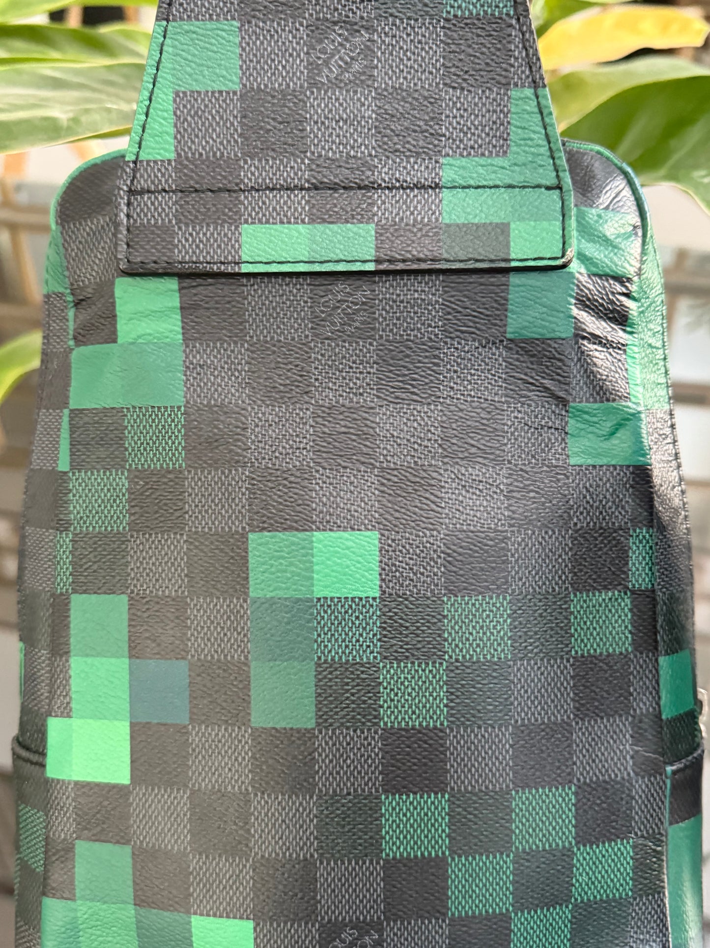 Avenue Sling Damier Graphite Green Pixel with Dustbag -Year 2018