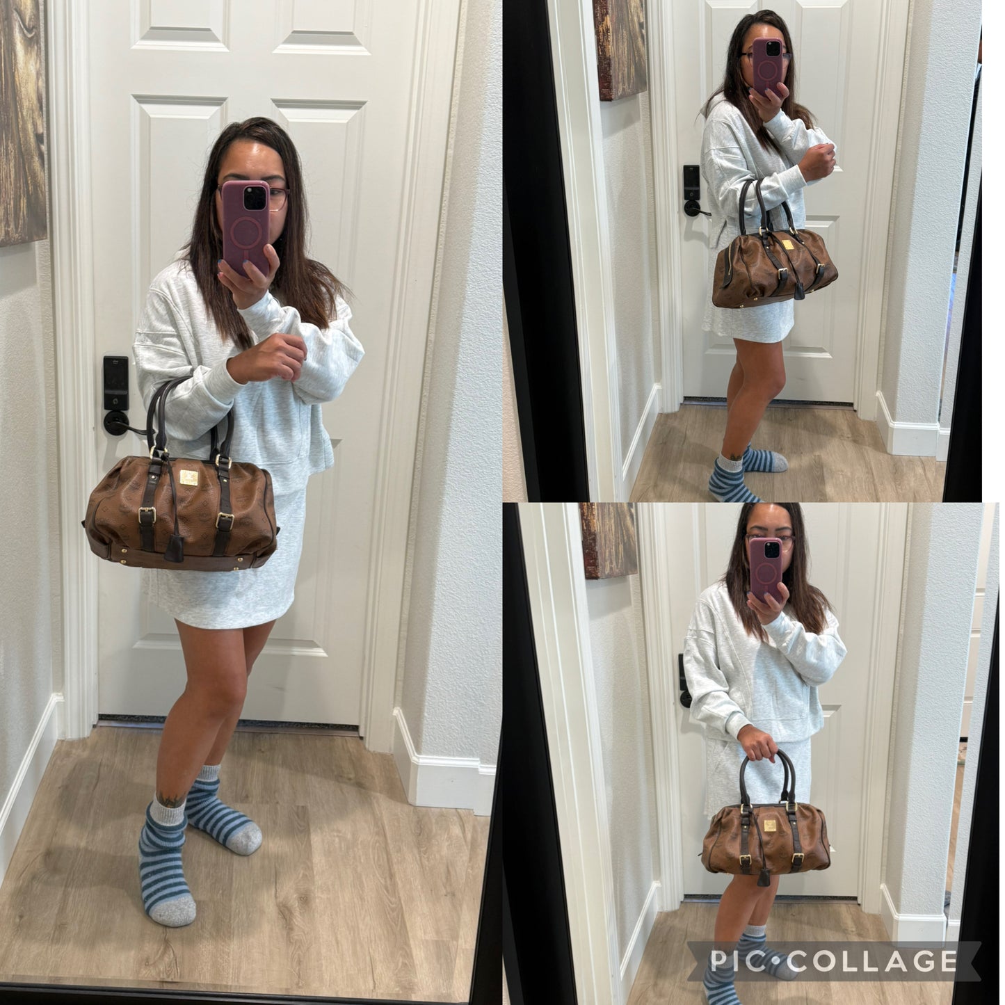 MCM Boston Bag with 🔐 Lock & Keys
