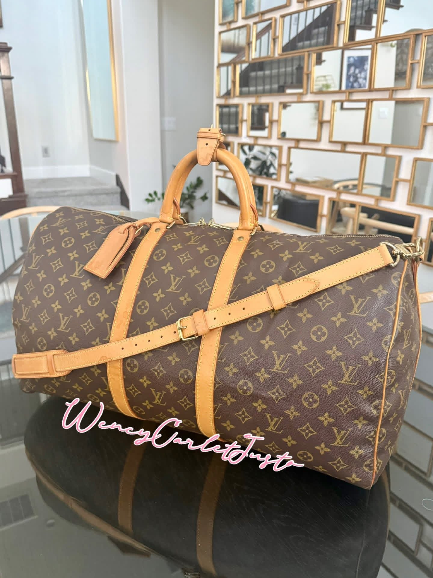 Keepall 55 Bandoulier with Original Strap, Luggage tag and Poignet 🗓️ Year: 1996