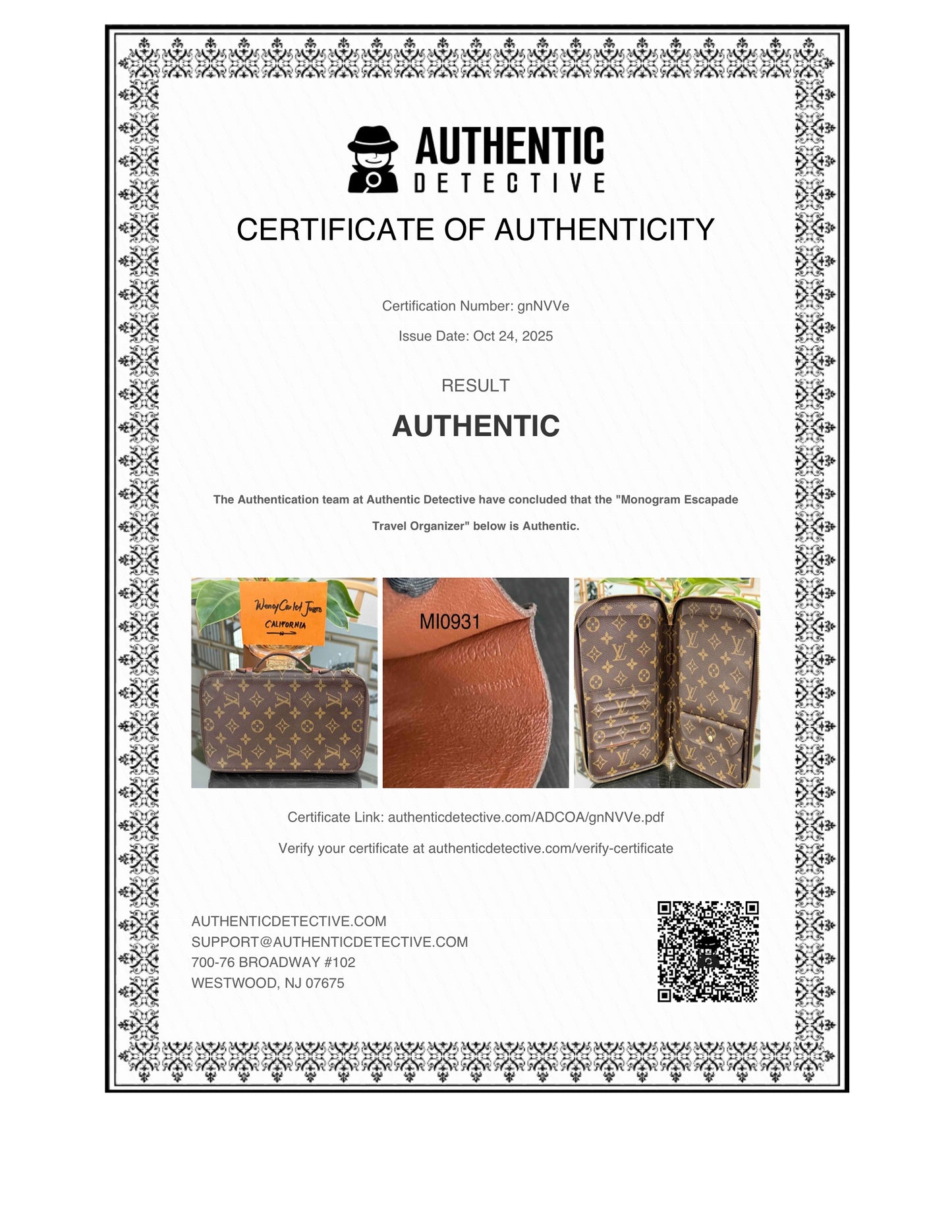 Monogram Escapade Travel Organizer - 🗓️ Year: 1991