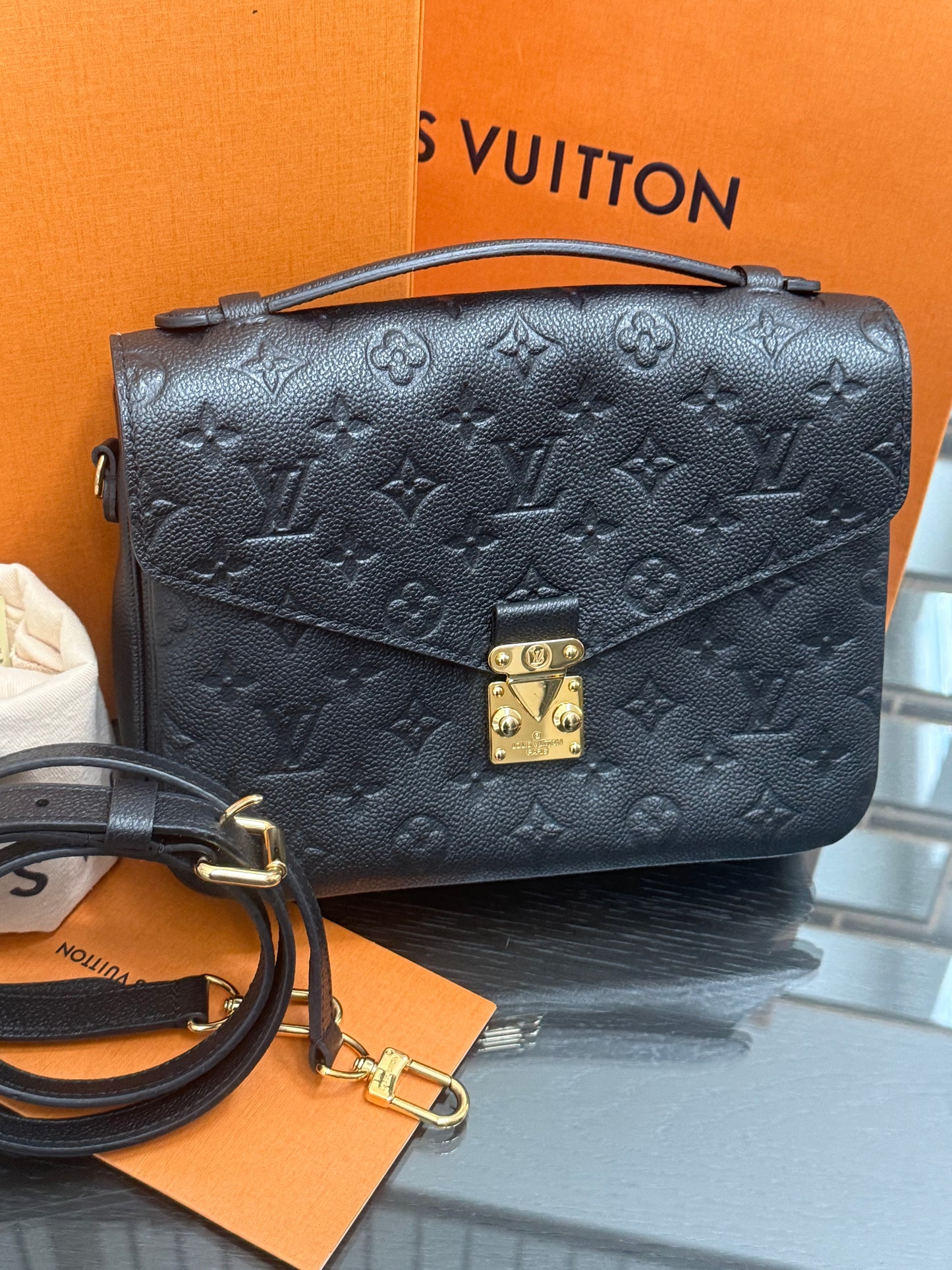Pochette Metis Empriente Noir with Box, Dustbag, Receipt and Paper bag -Microchip & Authenticed