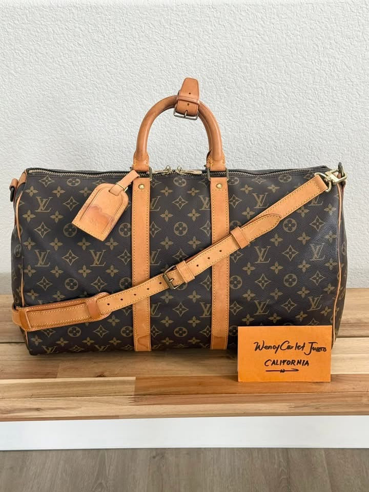 Keepall 45 Bandoulier with Original Strap , Luggage Tag and Poignet 📅 Year: 1989