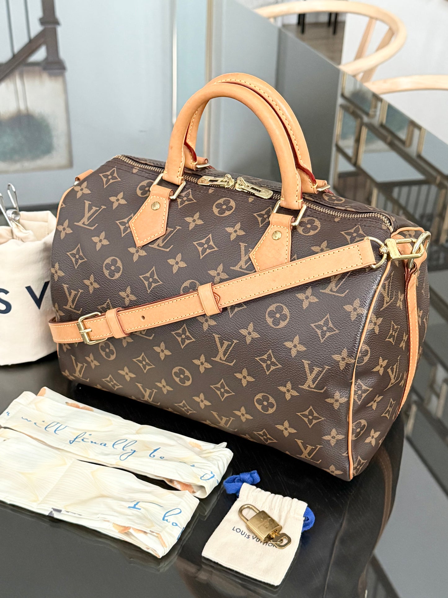 Speedy 30 Bandoulier in Monogram with 🔐 lock, Key and Dustbag -🗓️ Year: 2017