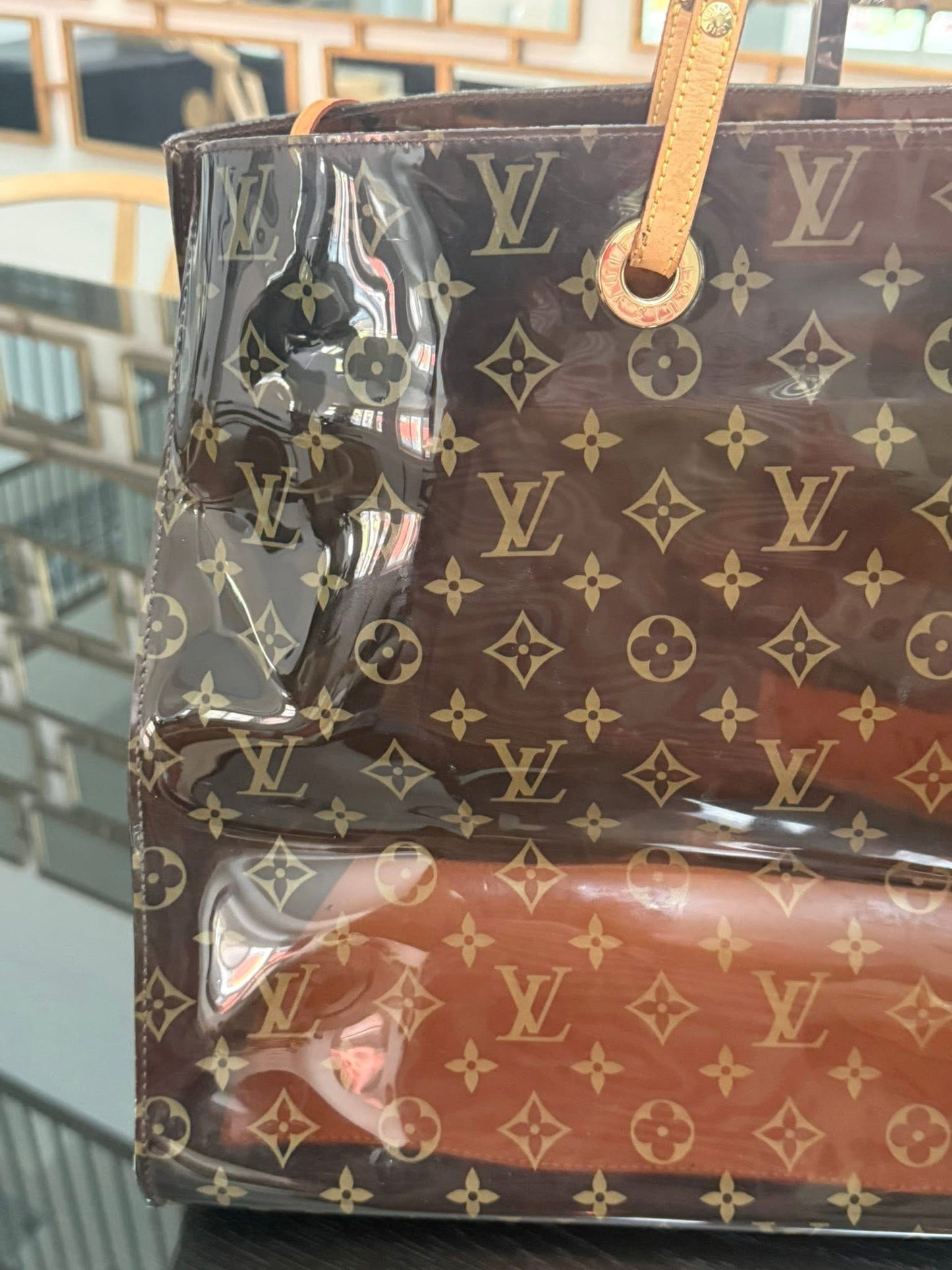 Clear Monogram Vinyl Cabas Cruise GM Tote with Pouch 📅 Year: 2000