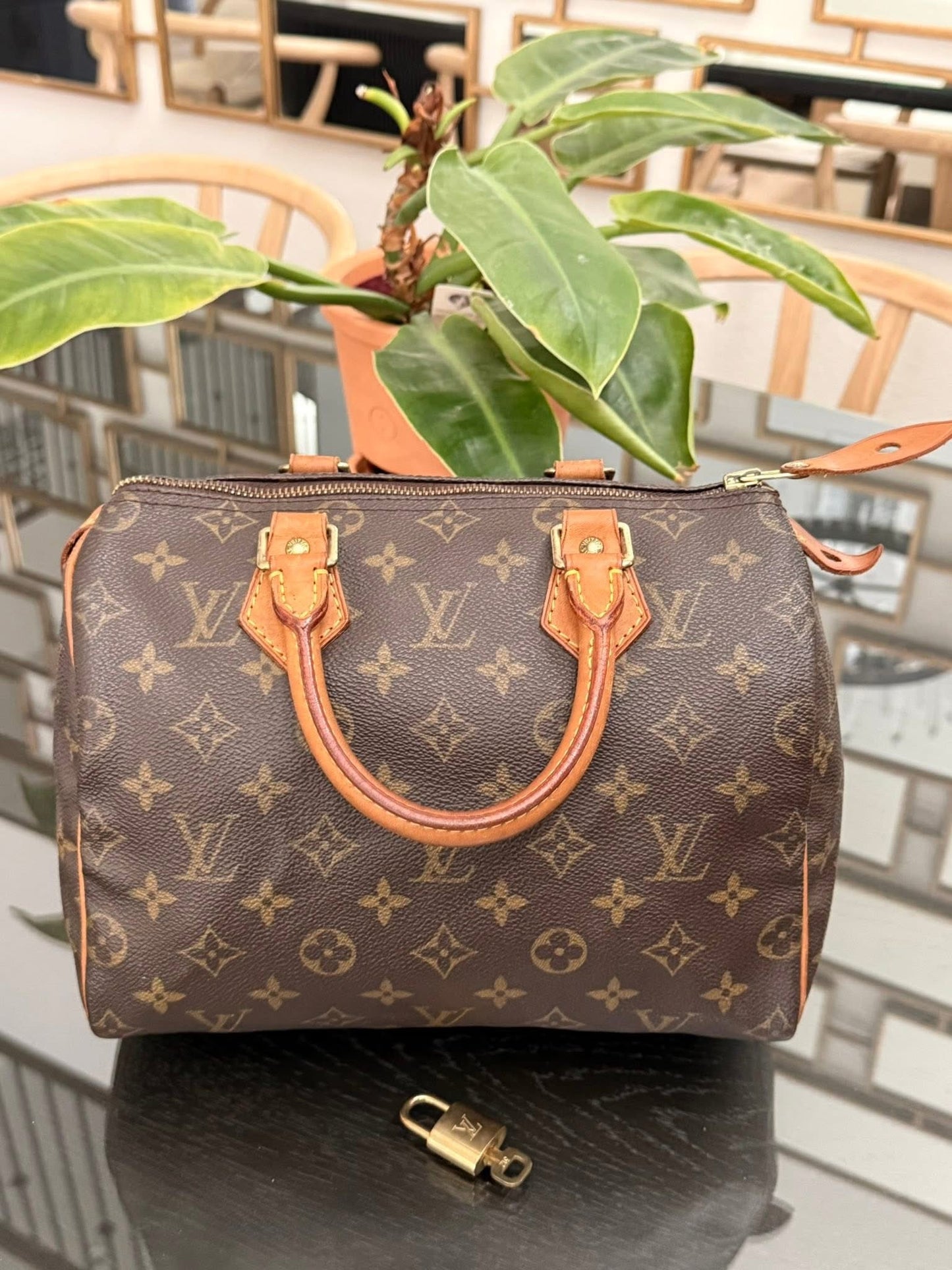 Speedy 25 in Monogram with Lock 🔐 and Key -🗓️ Year: 2000