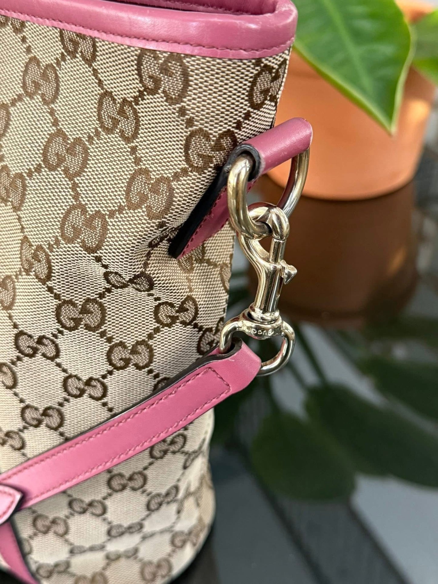 GG Pink Canvas Tote 2 Way Bag with Crossbody Strap 🗓️
