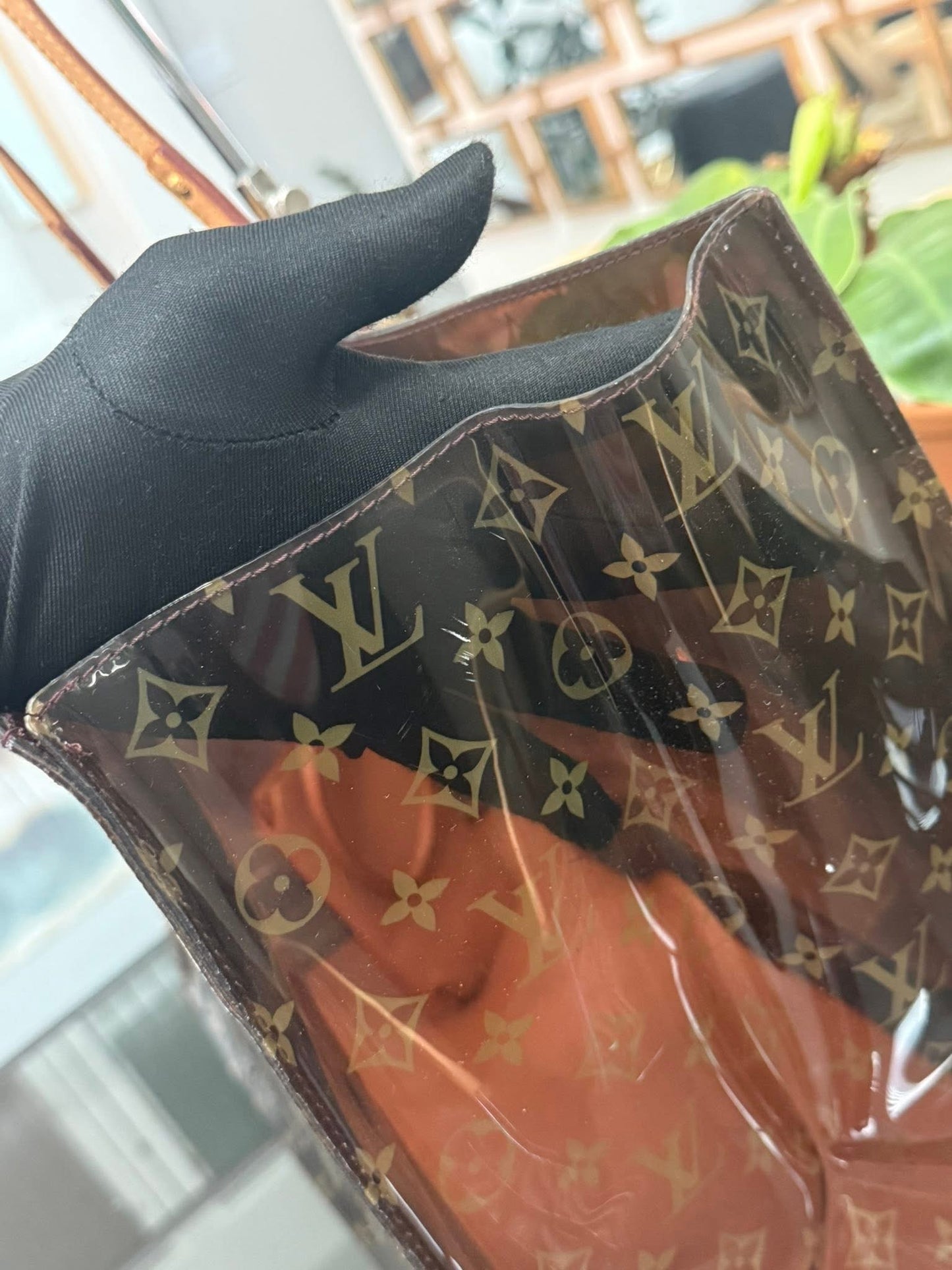 Clear Monogram Vinyl Cabas Cruise GM Tote with Pouch 📅 Year: 2000