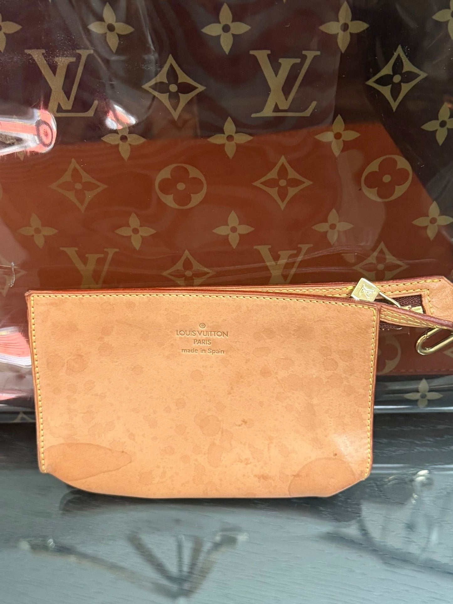 Clear Monogram Vinyl Cabas Cruise GM Tote with Pouch 📅 Year: 2000