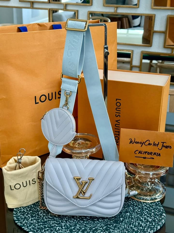 Multi Pochette New Wave in Grey with Box, Dustbag and Paper bag - Microchip