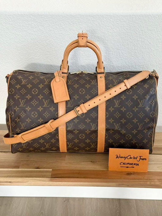 Keepall 50 Bandoulier with Original Strap, Luggage tag and Poignet  📅 Year: 1990