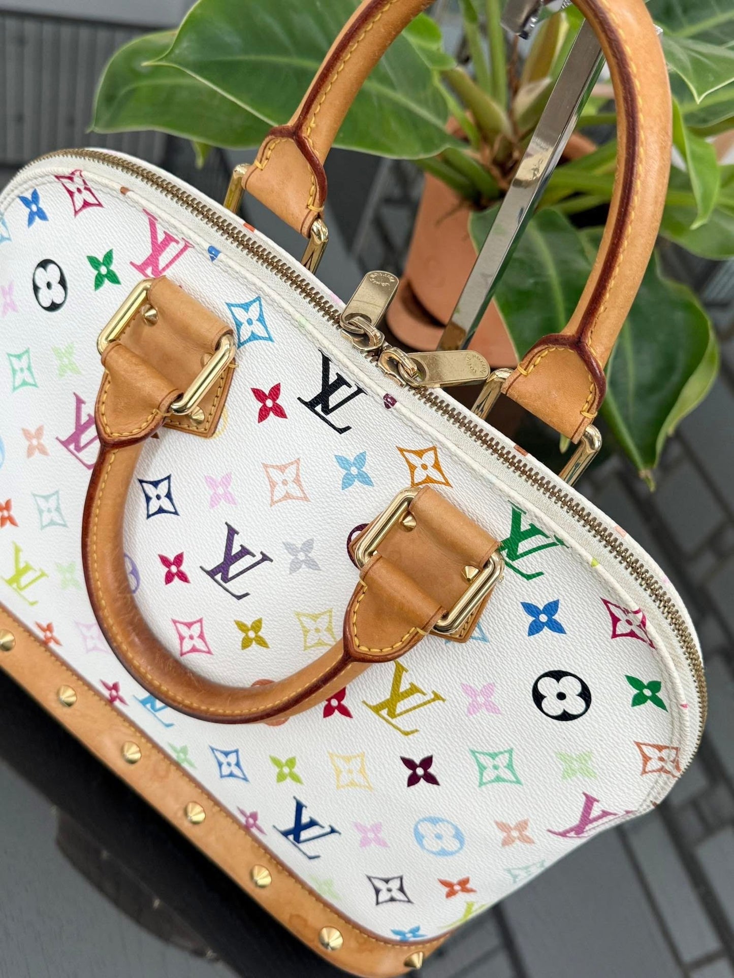 Murakami / Multicolor Alma PM with Dustbag , Insert organizer and Twilly🌺📅 Year: 2004