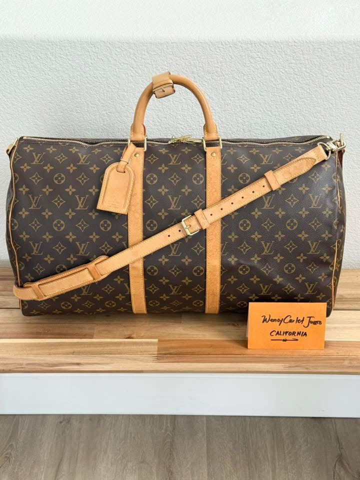 Keepall 55 Bandoulier with Original Strap, Luggage tag and Poignet 📅 Year: 2002