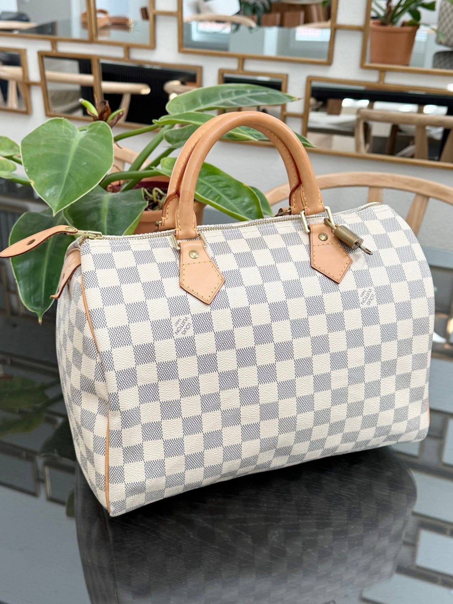 Speedy 30 in Damier Azur with lock 🔐 key, Dustbag and Insert Organizer -🗓️ Year 2012