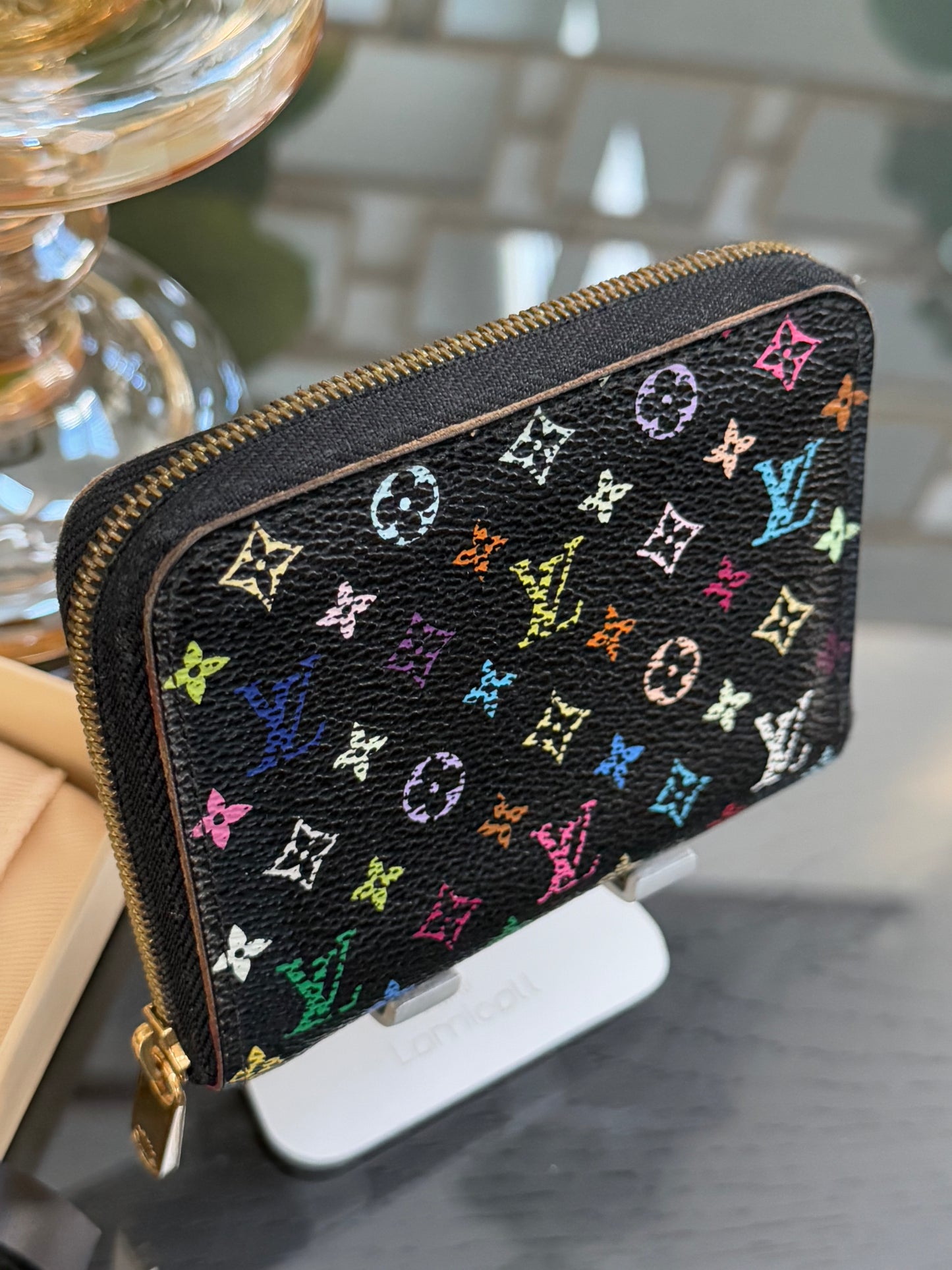 Multicolor Zippy Compact Wallet with Box and Dustbag -Year: 2010