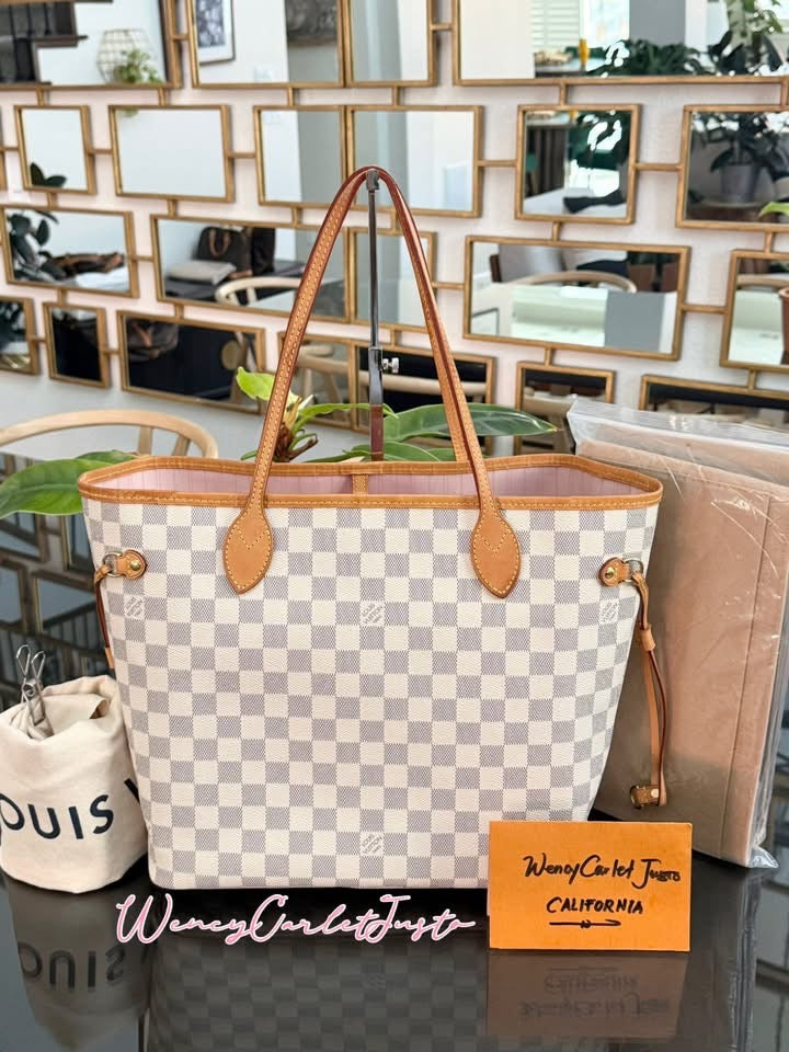 Neverfull MM Azur in Rose Ballerine with Dustbag and Insert Organizer 📅 Year: 2017
