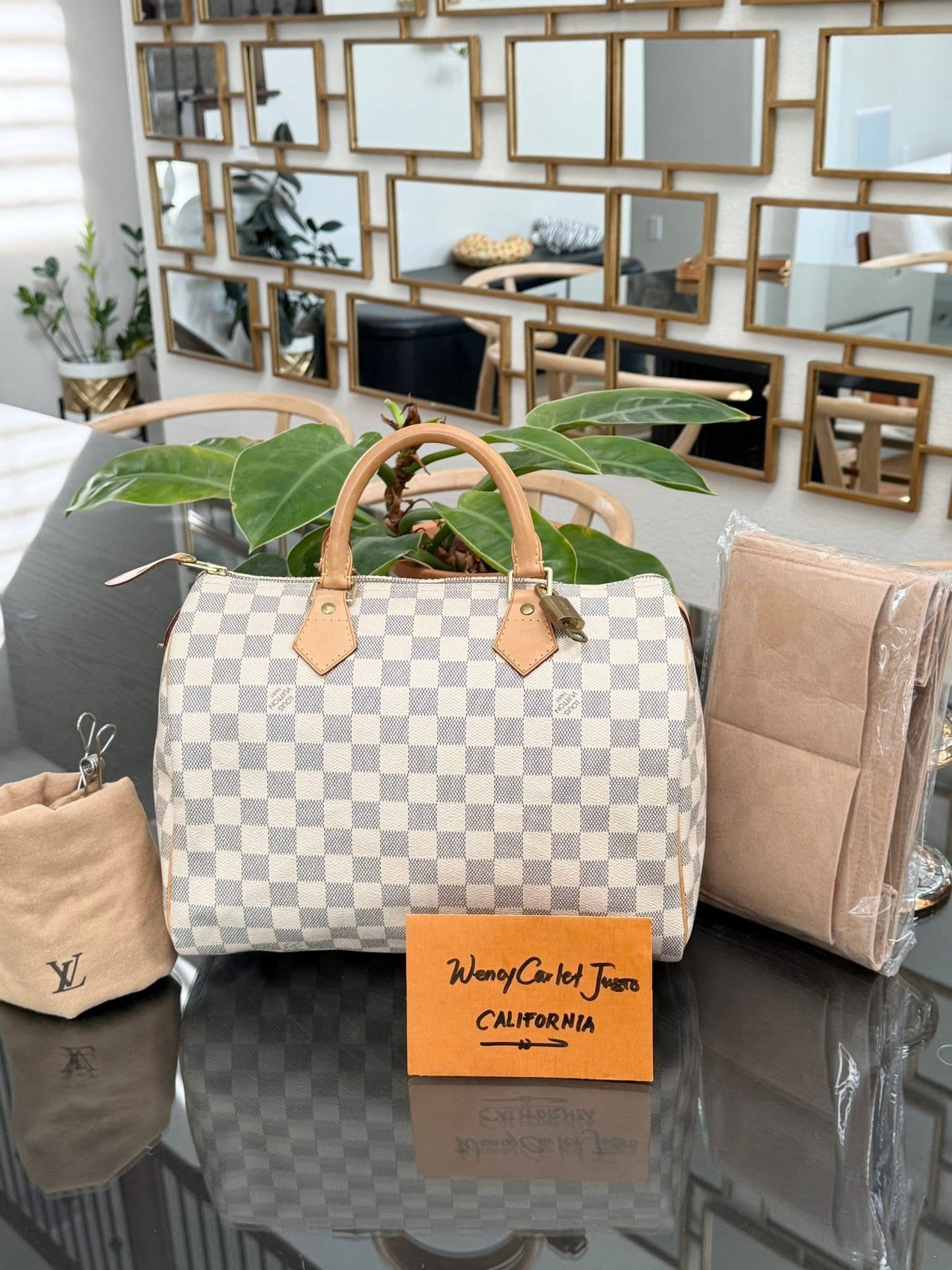 Speedy 30 in Damier Azur with lock 🔐 key, Dustbag and Insert Organizer -🗓️ Year 2012